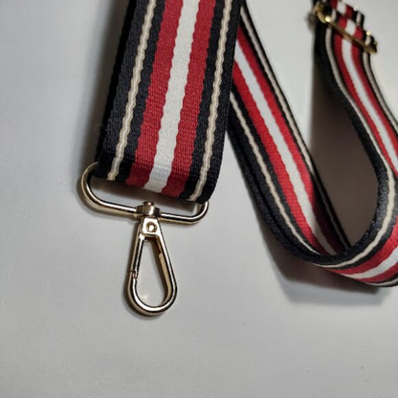 Adjustable Replacement Detachable Crossbody Bag Purse Strap Gold Metal Striped - Picture 2 of 4